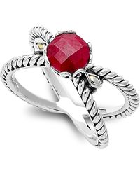Samuel B. - Two-Tone X Crossover Band Ring - Lyst