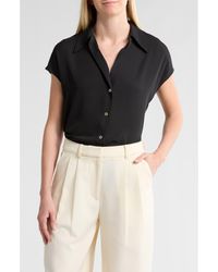 Vince - Cap Sleeve Button Front Top - Lyst