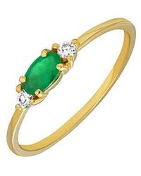 Bony Levy - El Mar Emerald & Diamond Stackable Ring - Lyst