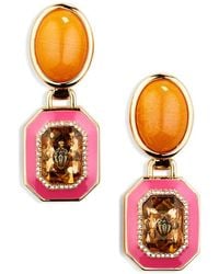 Kurt Geiger - Eagle's Head Faux Stone & Enamel Drop Earrings - Lyst