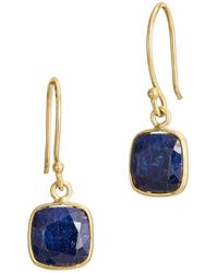 Savvy Cie Jewels - 18K Vermeil Bezel Set Drop Earrings - Lyst