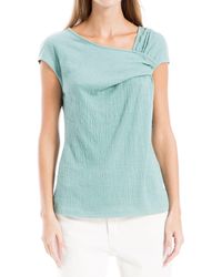 Max Studio - Textured Side Gather Top - Lyst