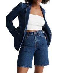 Madewell - Double Breasted Cotton Denim Blazer - Lyst