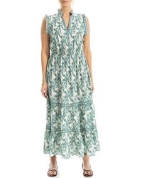 Max Studio - Floral Ruffle Sleeveless Tiered Maxi Dress - Lyst