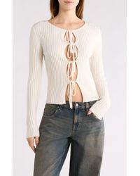 PacSun - Margot Tie Front Rib Sweater - Lyst
