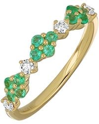 Bony Levy - El Mar Emerald & Diamond Stacking Ring - Lyst