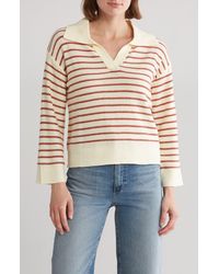 Marine Layer - Sage Long Sleeve Cotton Sweater Polo - Lyst