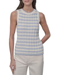 DKNY - Stripe Rib Knit Sleeveless Top - Lyst