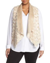 Tart Collections - 'Sheri' Drape Front Faux Fur Vest - Lyst