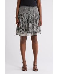 Max Studio - Floral Pleated Pull-On Skirt - Lyst
