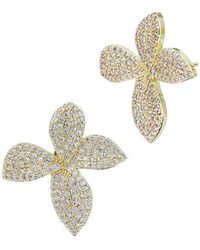 Savvy Cie Jewels - Large Prime Rose Pavé Stud Earrings - Lyst