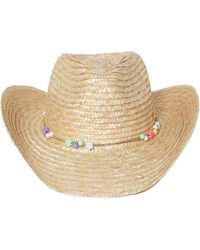 David & Young - Beaded Straw Cowboy Hat - Lyst