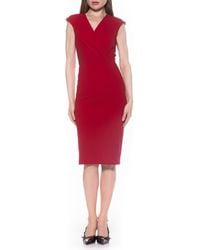 Alexia Admor - Essence Cap Sleeve Midi Sheath Dress - Lyst