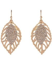 Rachel Roy - Pavé Open Leaf Drop Earrings - Lyst