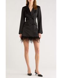 Astr - Breonna Feather Trim Blazer Dress - Lyst