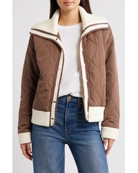 Thread & Supply - Knit Collar Quilted Jacket - Lyst