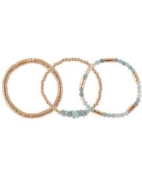 Rachel Roy - Set Of 3 Stone Beaded Stretch Bracelets - Lyst