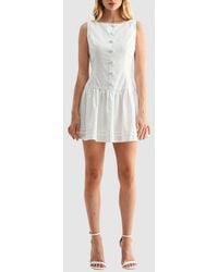 Lush - Covered Button Fit And Flare Minidress - Lyst