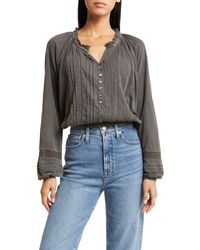 Lucky Brand - Embroidered Peasant Blouse - Lyst