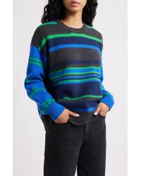Damson Madder - René Stripe Merino Wool Crewneck Sweater - Lyst