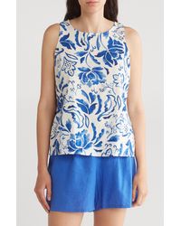 Vince Camuto - Printed Linen Blend Tank - Lyst