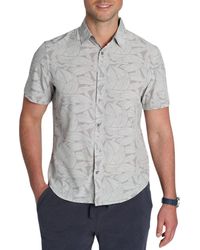 Jachs New York - Leaf Print Gravityless Short Sleeve Button-up Shirt - Lyst