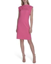 navy blue dress for baby girl Vince Camuto Ruched Asymmetric Crepe Dress In Aubergine - 40% Off main image 1