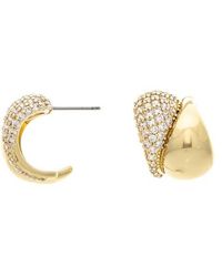 Rivka Friedman - 18K Clad Pavé Cz Half Hoop Earrings - Lyst