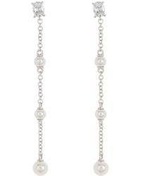 Nadri - Emilia Cz & Imitation Pearl Linear Drop Earrings - Lyst
