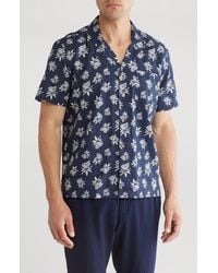 Tailor Vintage - Puretec Cooltm Cabana Print Short Sleeve Linen & Cotton Button-up Shirt - Lyst