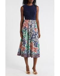 Vince Camuto - Sleeveless Twofer Midi Dress - Lyst