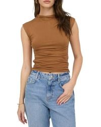 Blu Pepper - Side Ruched Cap Sleeve Top - Lyst