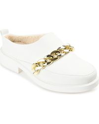 Journee Collection - Sheah Chain Strap Faux Fur Lined Tru Comfort Foam Mule - Lyst