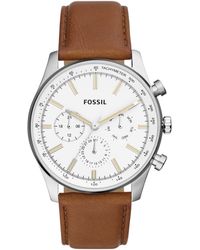 Fossil - Sullivan Three-hand Quartz Faux Leather Strap Watch - Lyst
