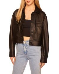 Susana Monaco - Faux Leather Crop Cargo Jacket - Lyst