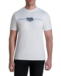 Karl Lagerfeld - Karl Race Stripe Logo Graphic T-Shirt - Lyst