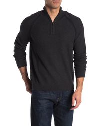 Medium Grey Heather//Dark Grey Heather Tailor Vintage Mens Reversible 1//4 Zip Double Sided Waffle Pull Over