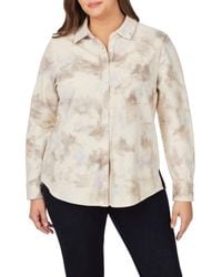 Foxcroft - Zoey Tie Dye Cotton Button-Up Shirt - Lyst