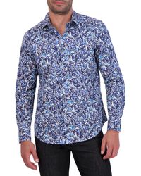 Robert Graham - Abstract Butterfly Print Cotton Button-up Shirt - Lyst