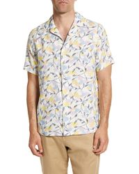 Ted Baker - Hadrian Abstract Floral Short Sleeve Linen Button-up Shirt - Lyst