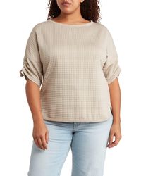 Max Studio - Waffle Knit Ruched Top - Lyst