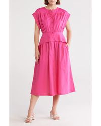 AREA STARS - Cuff Button Front Dress - Lyst