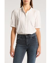 Rag & Bone - Jordan Stripe Short Sleeve Cotton Button-up Shirt - Lyst