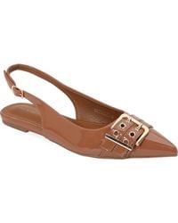 BERNESS - Buckle Slingback Pointed Toe Flat - Lyst
