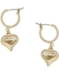 Ettika - Gold Huggie Heart Hoop Earrings - Lyst