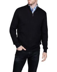 Tailorbyrd - Fine Knit Quarter Zip Sweater - Lyst