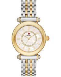 Michele - Caber Diamond Two-tone Bracelet Watch - Lyst