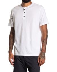 Vince - Pima Cotton Solid Henley Tee - Lyst