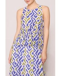 MELLODAY - Geo Print Faux Peplum Tank - Lyst
