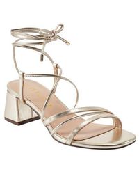 Unisa - Platino Faux Leather Block Heel Sandal - Lyst